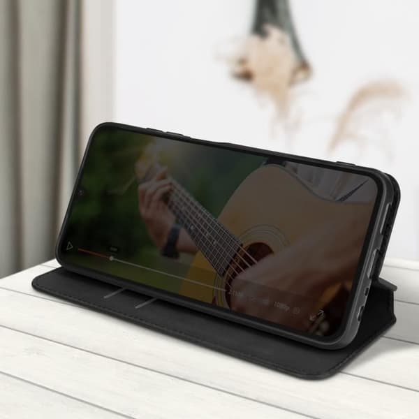 Fodral till Samsung Galaxy A25 - AVIZAR - Korthållare Videostöd Magnetic Flip Svart