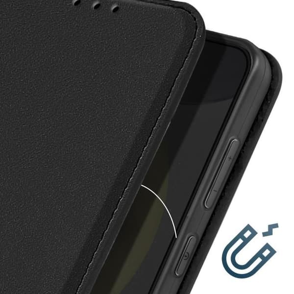 Fodral till Galaxy S24 - AVIZAR - Korthållare Videostöd Magnetic Flip Svart