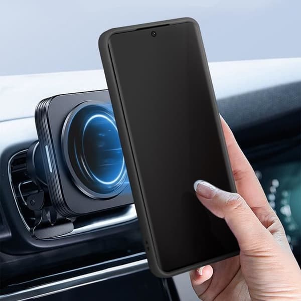 AVIZAR hårt fodral för Xiaomi Redmi Note 13 Pro Plus med metallringstödfunktion svart
