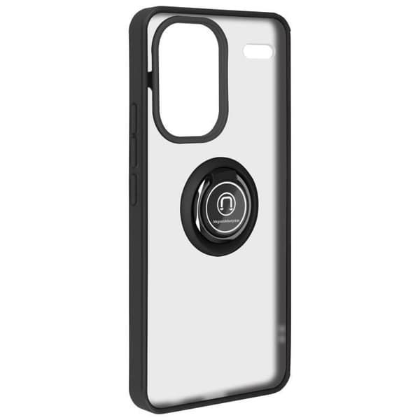 AVIZAR hårt fodral för Xiaomi Redmi Note 13 Pro Plus med metallringstödfunktion svart