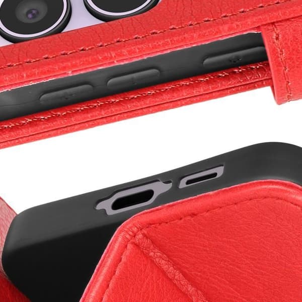 Fodral till Samsung Galaxy A55 5G - AVIZAR - Plånbok och videohållare - Röd