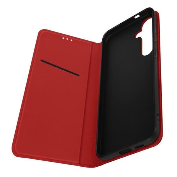 Fodral till Samsung Galaxy S24 Plus i äkta läder med korthållare Röd - AVIZAR - Stel - Smidig - Blandad
