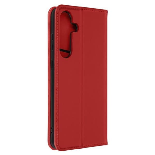 Fodral till Samsung Galaxy S24 Plus i äkta läder med korthållare Röd - AVIZAR - Stel - Smidig - Blandad