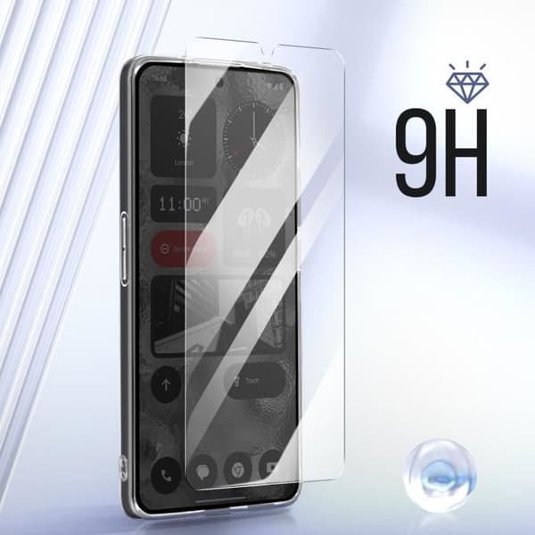 Fodral för Nothing Phone 2 Silikongel och härdat glas 9H Transparent
