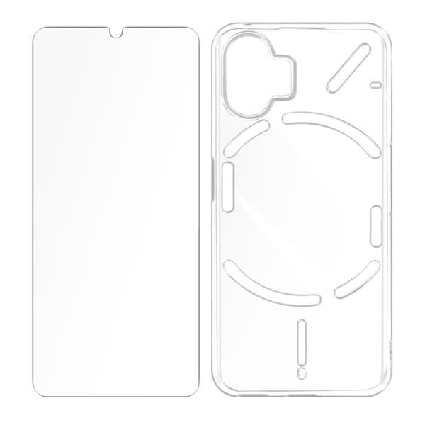 Fodral för Nothing Phone 2 Silikongel och härdat glas 9H Transparent