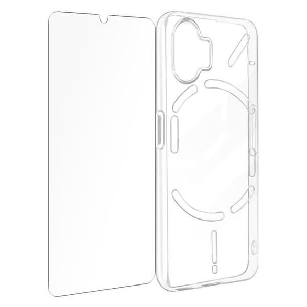 Fodral för Nothing Phone 2 Silikongel och härdat glas 9H Transparent