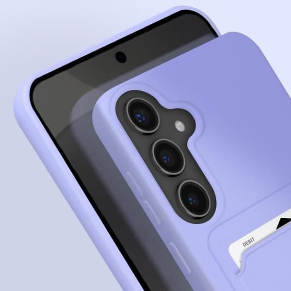 Fodral för Samsung Galaxy S24 korthållare Mjuk anti-fingeravtryck lila