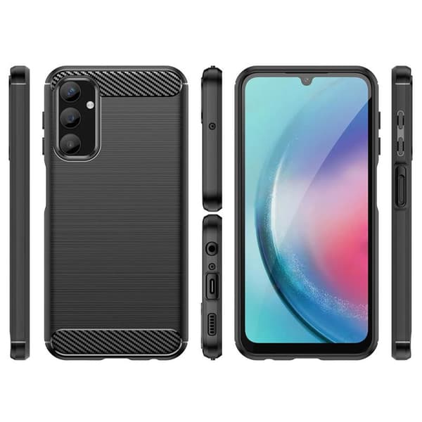 Børstet silikone cover Samsung Galaxy A35 - Sort