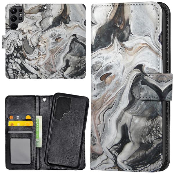 Samsung Galaxy S24 Ultra - Lommebok Deksel Marmor