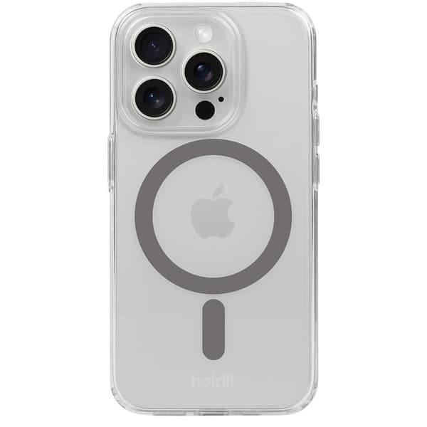 holdit iPhone 15 Pro Max Kuori MagSafe Case Space Gray Läpinäkyvä