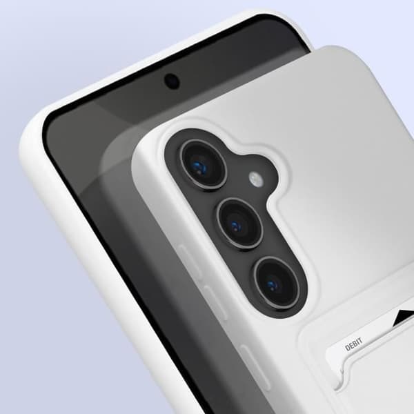Fodral för Samsung Galaxy S24 korthållare Mjuk anti-fingeravtryck Vit