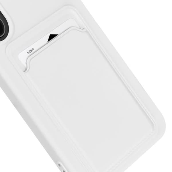 Fodral för Samsung Galaxy S24 korthållare Mjuk anti-fingeravtryck Vit