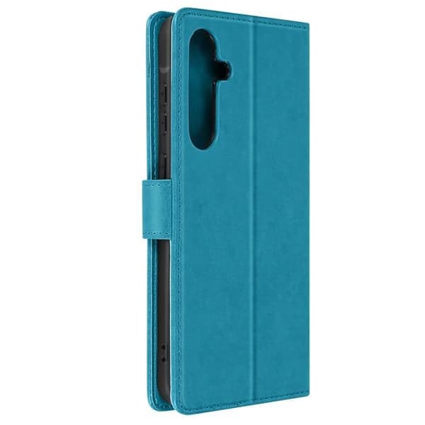Fodral för Samsung Galaxy A55 Plånbok Flower Butterfly med handledsrem ljusblå