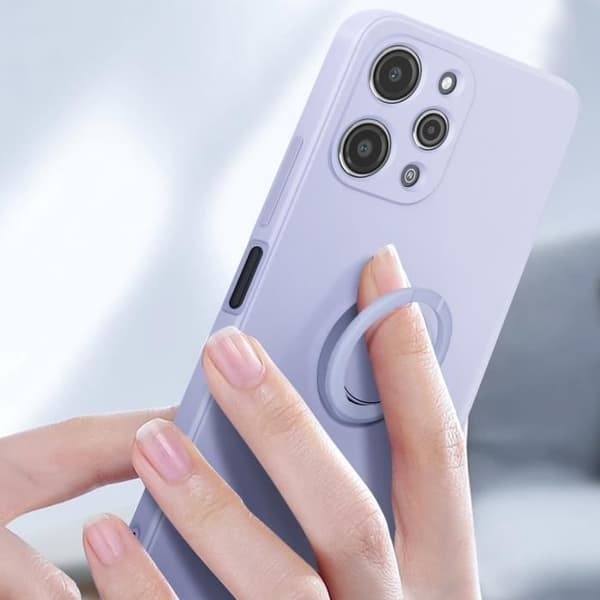 Fodral till Xiaomi Redmi 12 Ringhållare Flexibel silikon lavendel