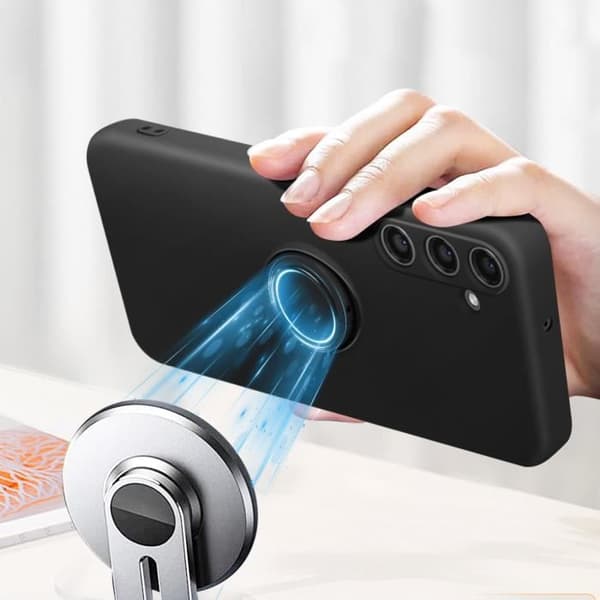 Fodral för Samsung Galaxy S23 FE Ring Support Flexibel Silikon Svart