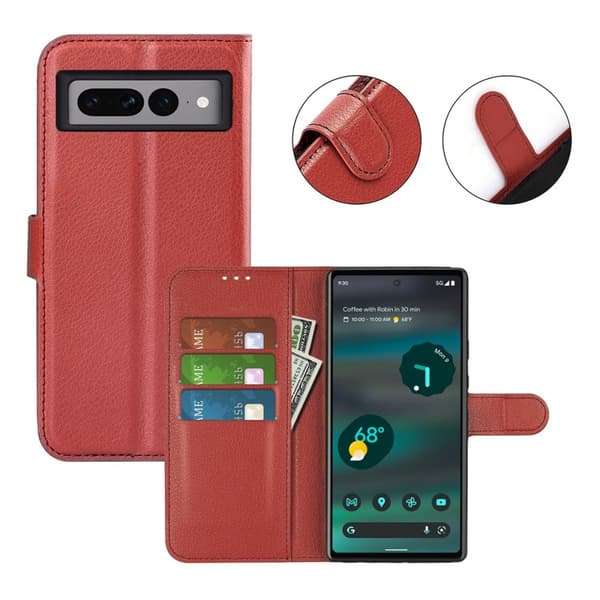 Google Pixel 7A Plånboksfodral med Stativ - Brun