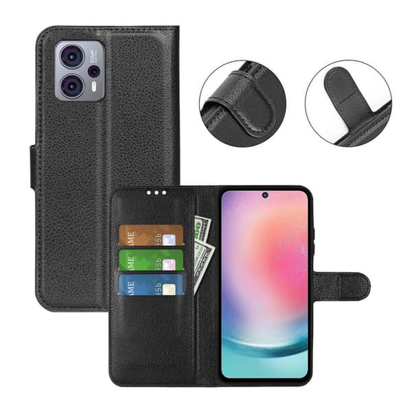 Motorola Moto G23 Plånboksfodral med Stativ - Svart