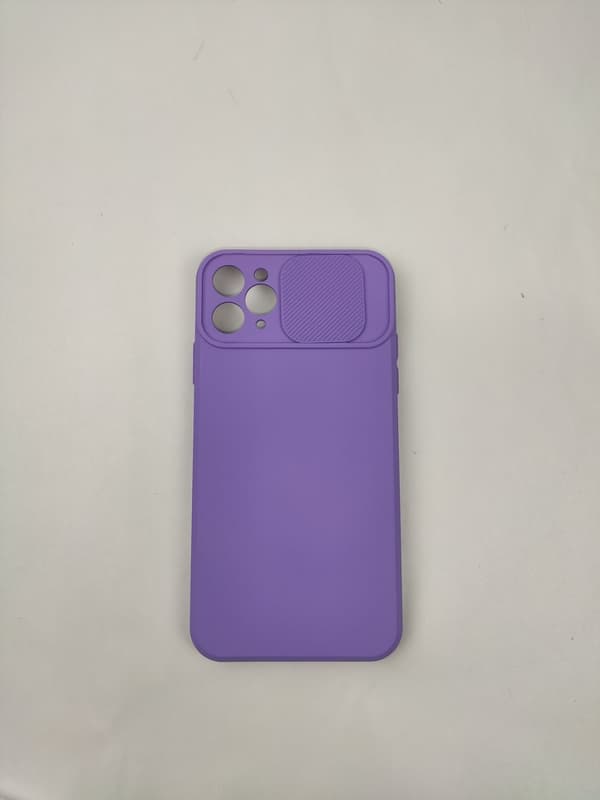 iPhone 11 Pro Max silikoneetui - kameradæksel / objektivdæksel - lilla