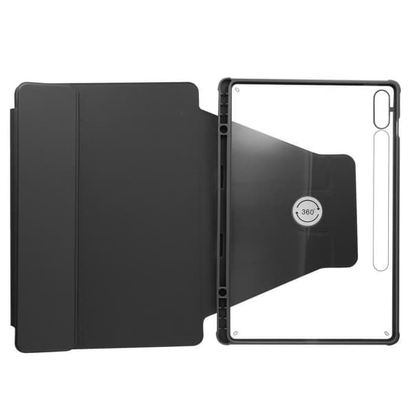 Skal - AVIZAR - Samsung Galaxy Tab S9 FE Plus - 360° Roterande Stativ - Svart