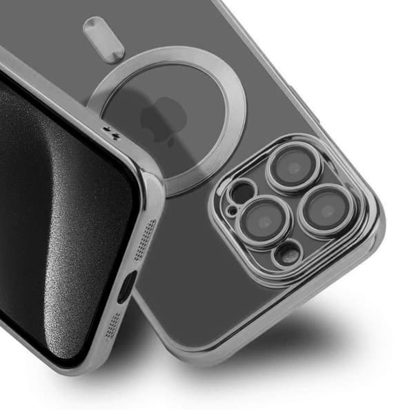 Luxury Mobilskal med Magsafe iPhone 15 Pro - Silver