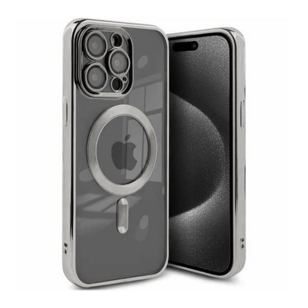 Luxury Mobilskal med Magsafe iPhone 15 Pro - Silver