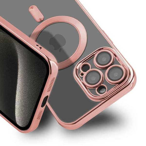 Luxury Mobilskal med Magsafe iPhone 15 Pro - Rosa