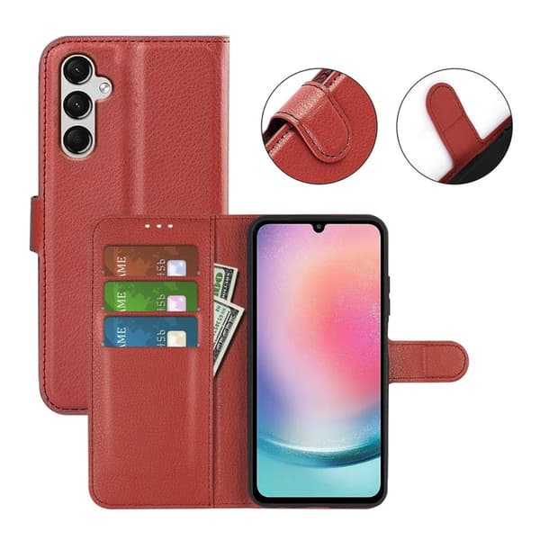 Samsung Galaxy A25 Plånboksfodral med Stativ - Brun