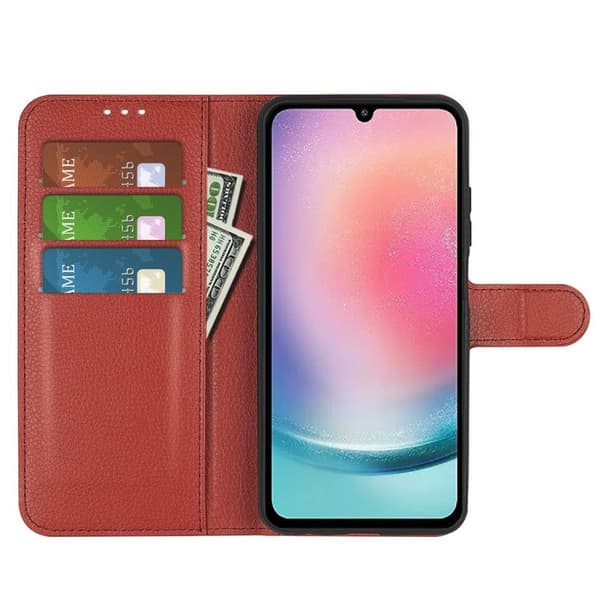 Samsung Galaxy A25 Plånboksfodral med Stativ - Brun
