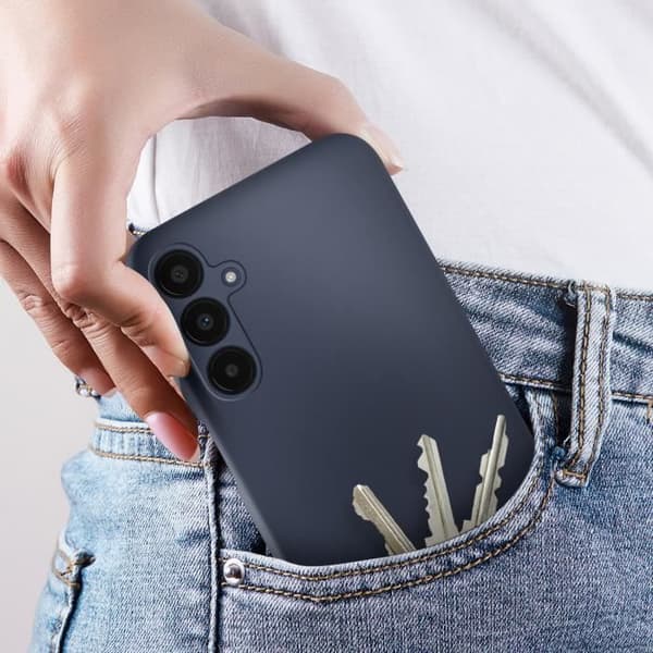 Fodral till Samsung Galaxy A25 5G Halvstyvt mjukt anti-fingeravtryck midnattsblått