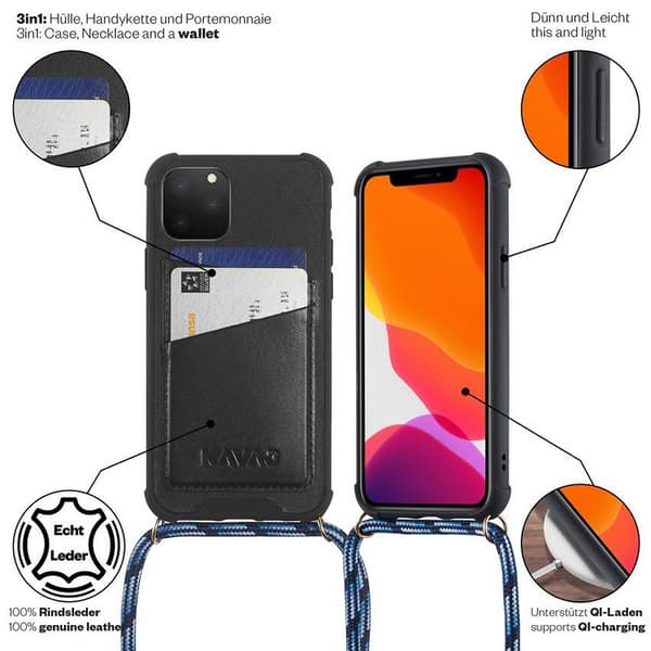 KAVAJ iPhone 11 Pro Deksel Amsterdam Svart