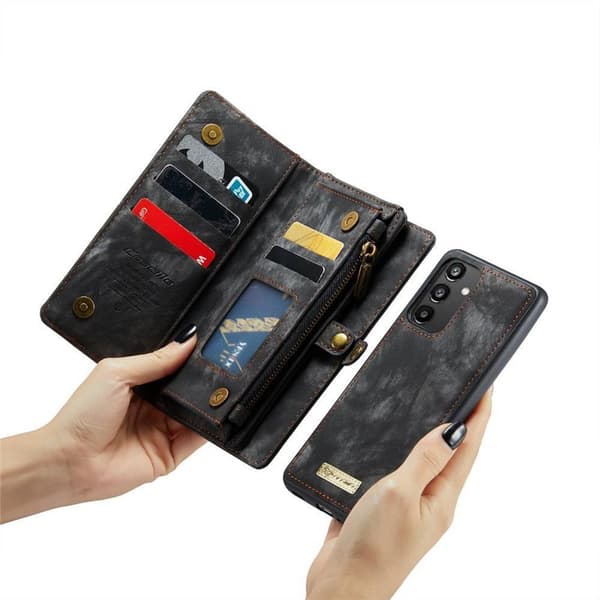CaseMe mobilfodral 008 8-kort Samsung Galaxy A55 - Svart/grå