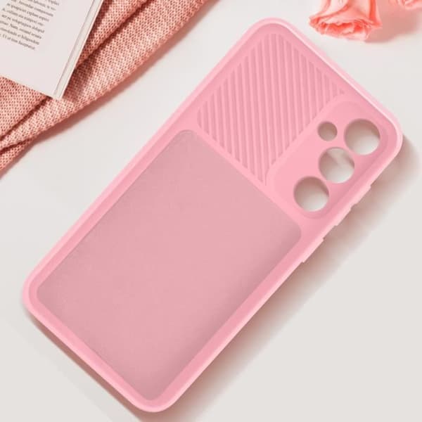 Fodral för Samsung Galaxy S23 FE Silikon Skjutkamera Skal Rosa
