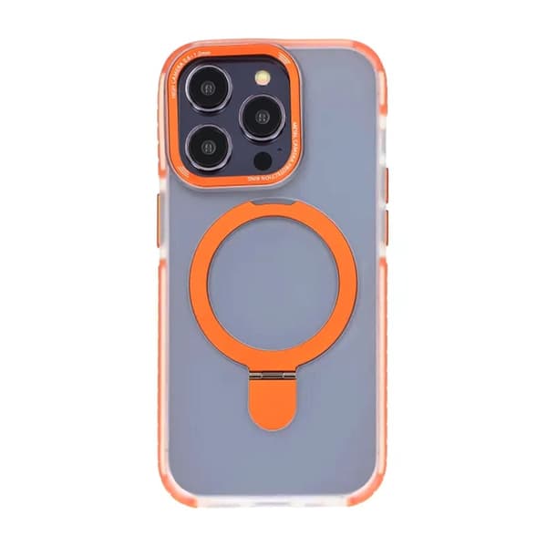 iPhone 15 Pro Mobilskal med Magsafe och Stativ - Orange