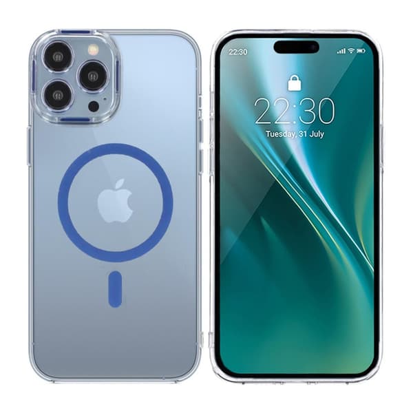 iPhone 14 Pro Max Stöttålig Mobilskal med Magsafe - Blå