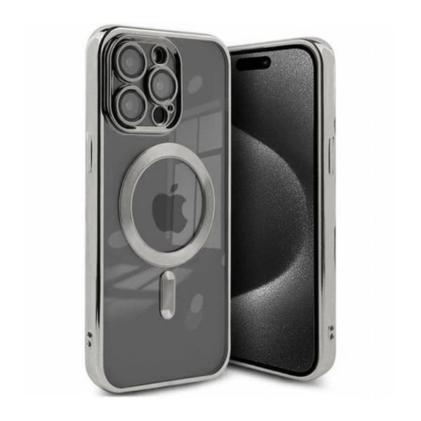 Luxury Mobilskal med Magsafe iPhone 15 Pro Max - Silver