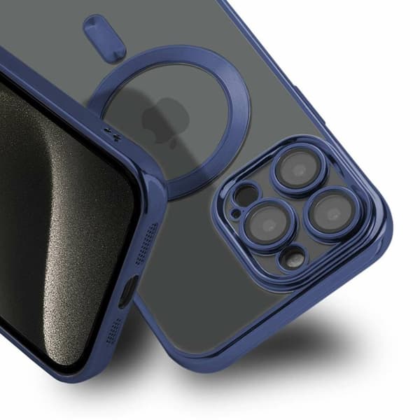 Luxury Mobilskal med Magsafe iPhone 15 Pro - Mörkblå