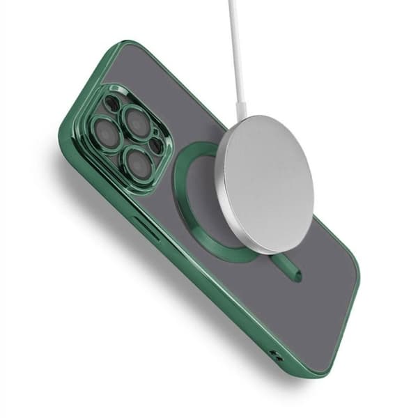 Luxury Mobilskal med Magsafe iPhone 15 Pro Max - Militärgrön