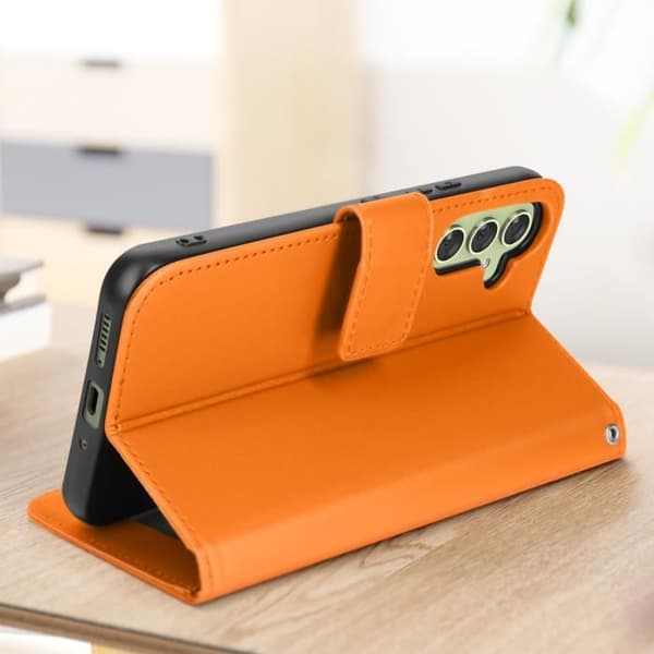Frog Fodral för Samsung A54 5G Plånboksstöd Handledsrem Orange
