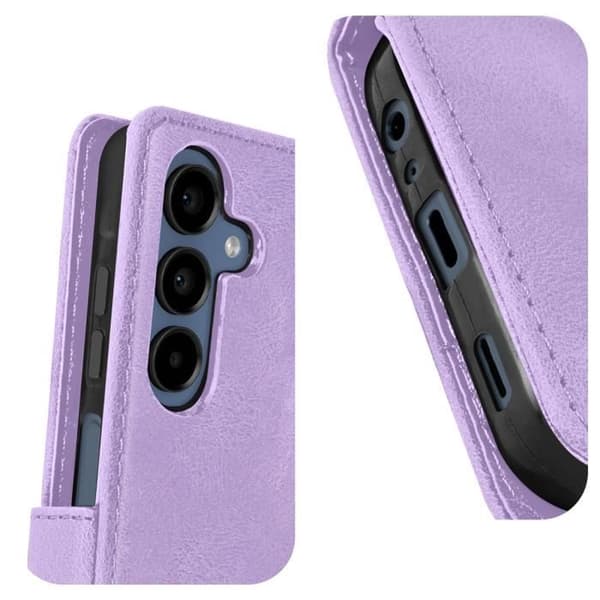 Fodral för Samsung Galaxy A15 5G Flower Wallet med handledsrem Lavendel