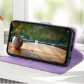 Miniatyrbild 4 av 4: Fodral för Samsung Galaxy A15 5G Flower Wallet med handledsrem Lavendel