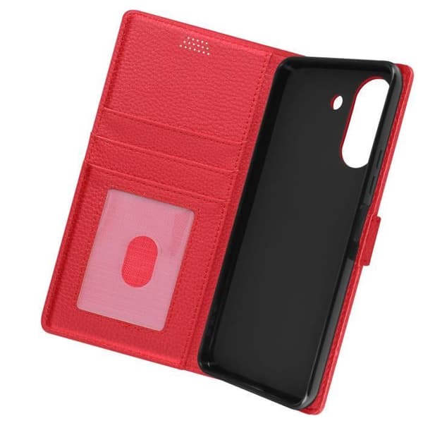 Fodral till Xiaomi Redmi 13C - AVIZAR - Videosupportplånbok - Röd - Halvstyv - Smidig