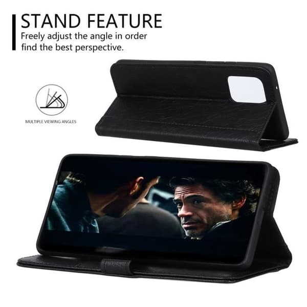iPhone 12-fodral - Premium - PU-läder - Magnetisk plånbok - 2 korthållare - Justerbart stöd
