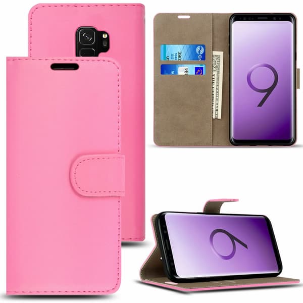Phone Case Leather Flip Wallet Cover Samsung Galaxy S10e Pink