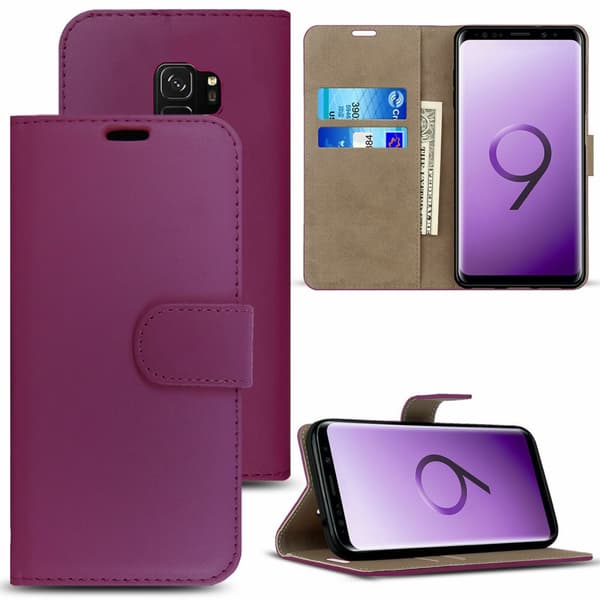 Phone Case Leather Flip Wallet Cover Samsung Galaxy S23 Purple