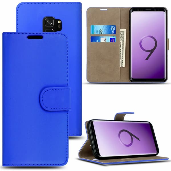 Phone Case Leather Flip Wallet Cover Samsung Galaxy S24 Blue