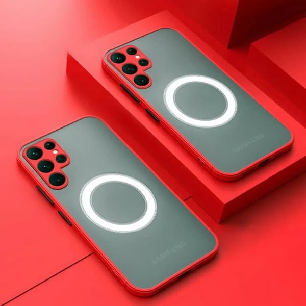 Case, Slim Shockproof Magnetic Phone Cover Samsung Galaxy S24 Ultra Red