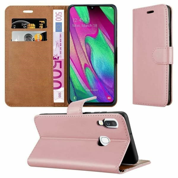 Flip Leather Phone Case Cover Magnetic Wallet Samsung Galaxy S8 Rose Gold