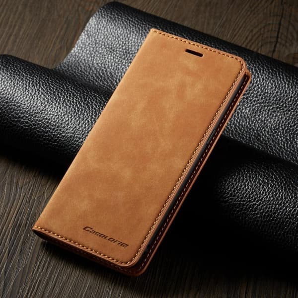 Wallet Case Leather Flip Phone Cover Stand Samsung Galaxy A22 5G Brown