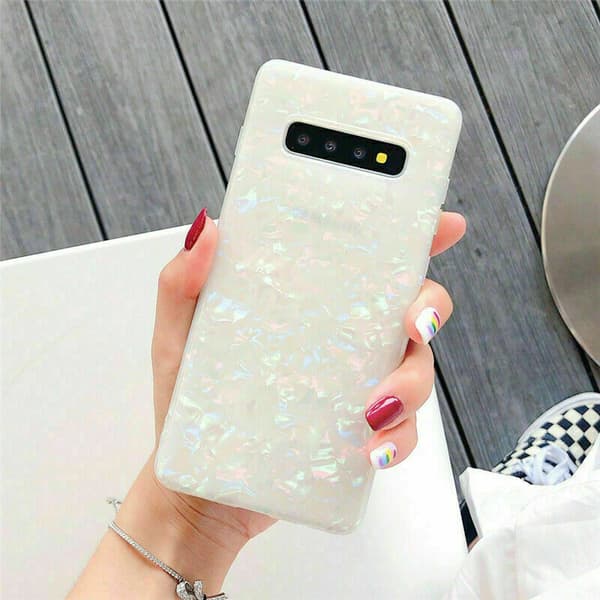 Marble Shockproof TPU Phone Case Cover Samsung Galaxy S23 Ultra Light Blue