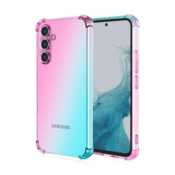Case Shockproof Silicone Phone Cover Gel Samsung Galaxy A22 5G Pink + Blue